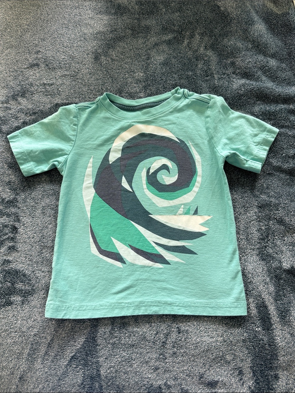 Tea Collection Mint Green Tee with Wave Graphic